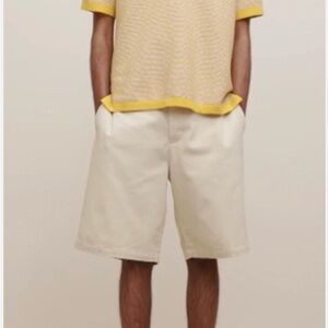 The White Lotus x Banana Republic Men's Cream stretch button fly Shorts size 36